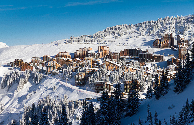 Looking over Avoriaz Ski Resort in the French Alps France